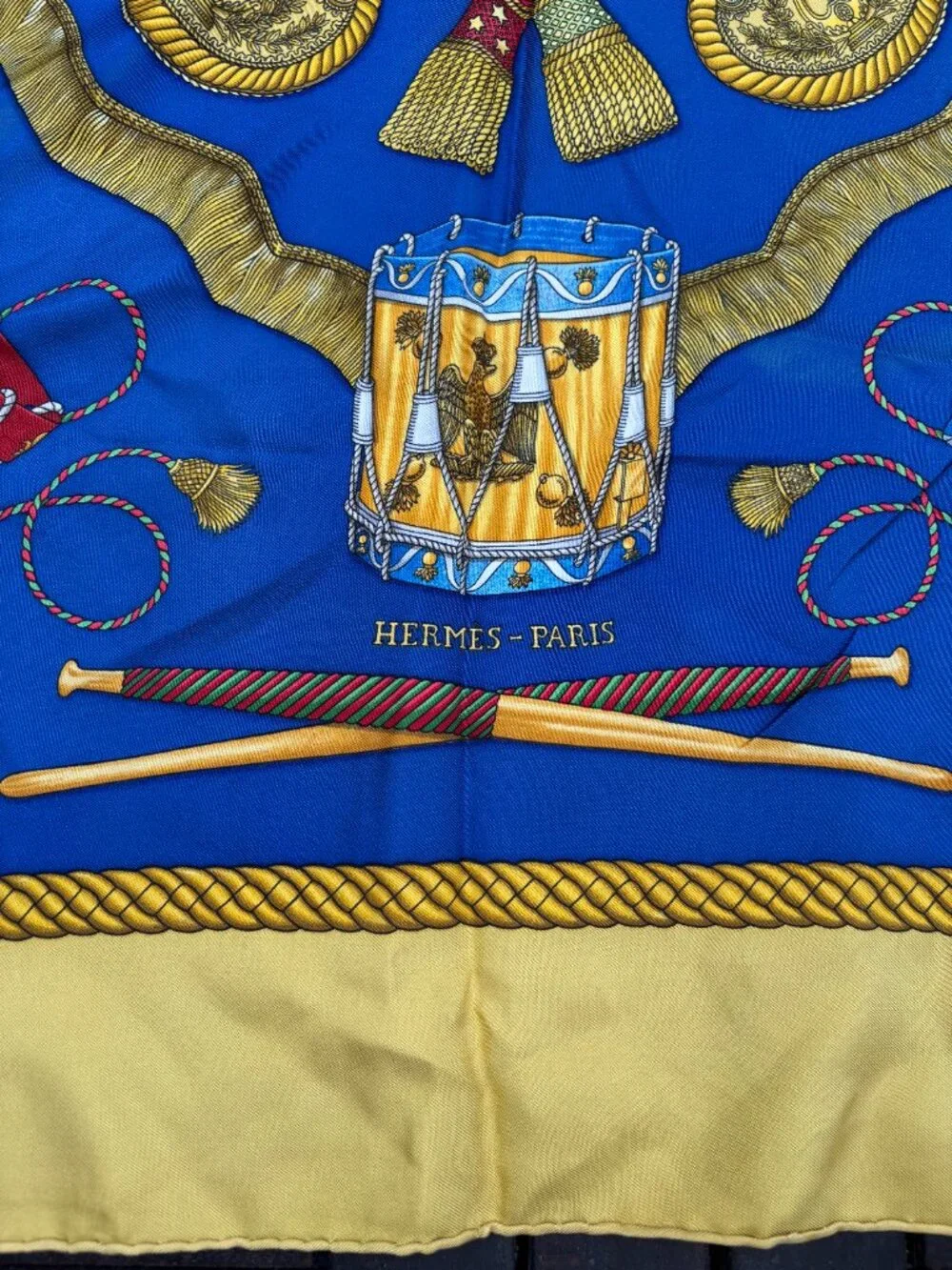 Hermes Silk Les Tambours Scarf 90